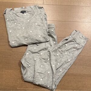 Splendid Gray Hearts Pajama Set